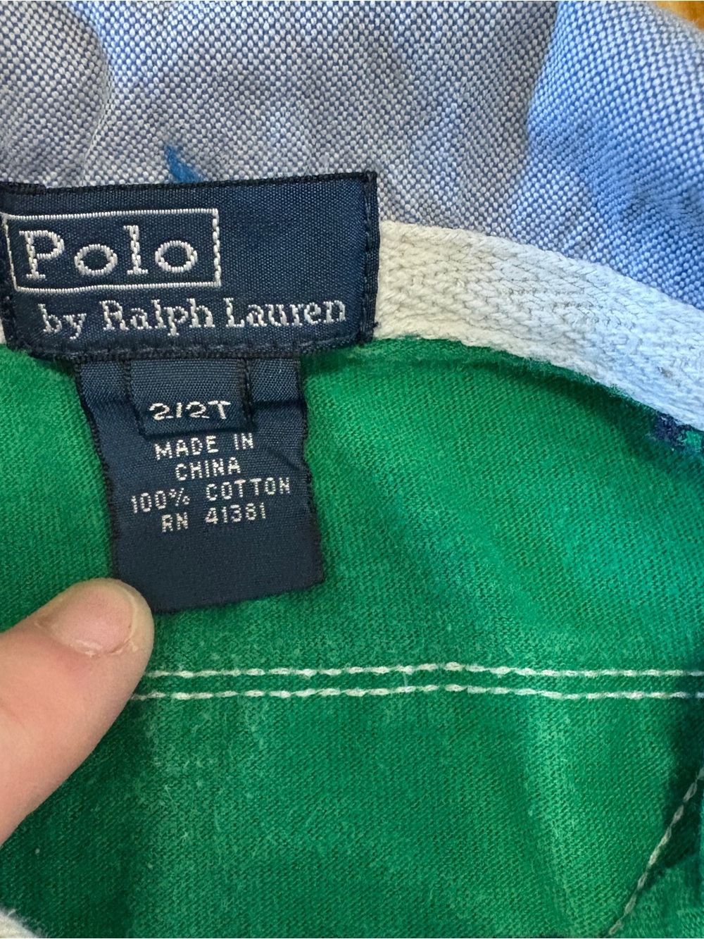 Vintage Polo by Ralph Lauren infant toddler boys striped cotton jersey rugby 2T - Picture 7 of 10